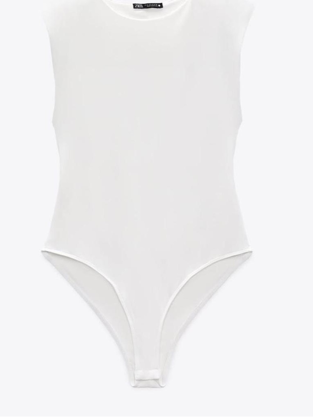 Zara White Bodysuit with Shoulder Pads